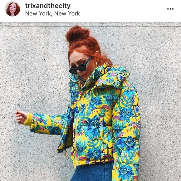 floral puffer jacket